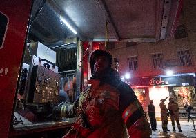 Iran-Fire In Tehran’s Gandhi Hotel Hospital