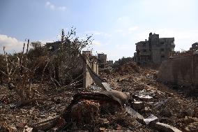 MIDEAST-GAZA-MAGHAZI REFUGEE CAMP-DESTROYED BUILDINGS