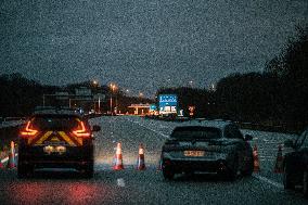 Farmers Block The A16 Motorway - North Of Paris