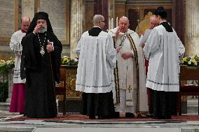 Pope Francis Presides The Vespers - Rome