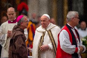 Pope Francis Presides The Vespers - Rome