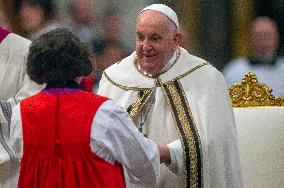 Pope Francis Presides The Vespers - Rome