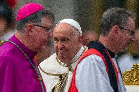 Pope Francis Presides The Vespers - Rome