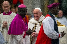 Pope Francis Presides The Vespers - Rome