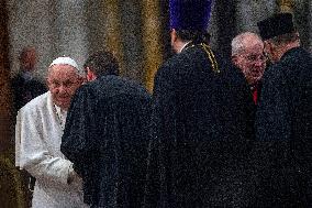 Pope Francis Presides The Vespers - Rome