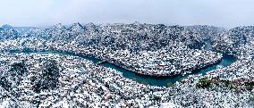 Zhenyuan Ancient City Snow Scenery