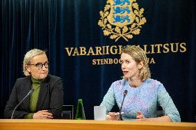 Press conference of the Estonian government