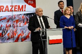 Opposition Leader Talks To Press Amid Chaos In Polish Politics