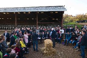 Gabriel Attal visits a cattle farm - Montastruc de Salies