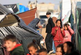 MIDEAST-GAZA-RAFAH-TEMPORARY CAMP