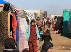 MIDEAST-GAZA-RAFAH-TEMPORARY CAMP