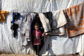 MIDEAST-GAZA-RAFAH-TEMPORARY CAMP