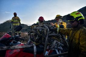 Firefighters Fight Wildfires In Bogota