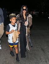 Kim Kardashian and Kanye West attend childrens basketball game - LA