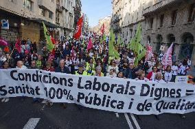 Health workers demonstrate - Barcelona