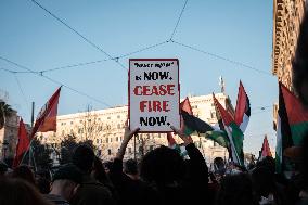 Pro-Palestinian Sit-in In Rome On International Holocaust Remembrance Day