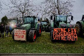 Farmers protest in Bretagne