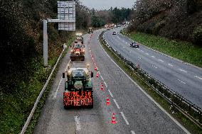 Farmers protest in Bretagne