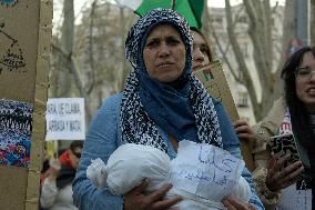 March Against The Genocide In Palestine In Madrid