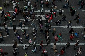 March Against The Genocide In Palestine In Madrid