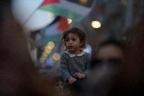 March Against The Genocide In Palestine In Madrid