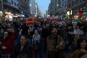 March Against The Genocide In Palestine In Madrid