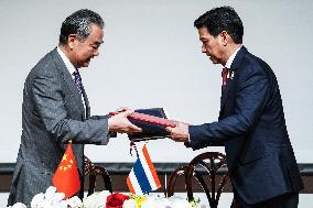 China's Foreign Minister Wang Yi Meets Thai FM During His Visit To Thailand.
