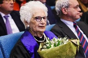 The Award Ceremony Of The Honorary Degrees In Historical Sciences To Liliana Segre During The International Holocaust Remembranc