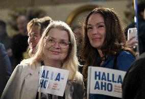 The Finns Party presidential candidate Jussi Halla-aho's election reception