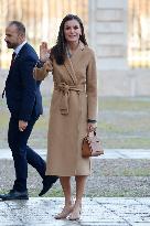 Queen Letizia Visits Accessibility Adaptations Made To Royal Palace - Madrid