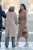 Queen Letizia Visits Accessibility Adaptations Made To Royal Palace - Madrid