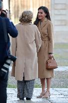 Queen Letizia Visits Accessibility Adaptations Made To Royal Palace - Madrid