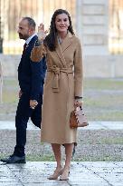 Queen Letizia Visits Accessibility Adaptations Made To Royal Palace - Madrid