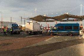 Gendarmerie Barrier In Front Of The Rungis Market - Val de Marne