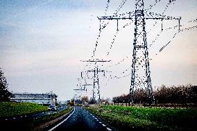 High-voltage Pylons In Netherlands