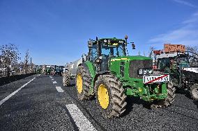 A7 Highway Blocked By Angry Farmers Near Lyon