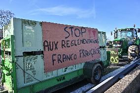 A7 Highway Blocked By Angry Farmers Near Lyon