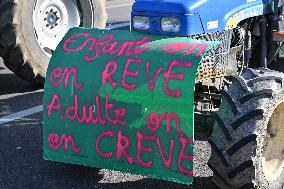 A7 Highway Blocked By Angry Farmers Near Lyon