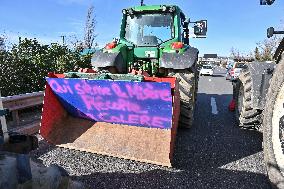 A7 Highway Blocked By Angry Farmers Near Lyon