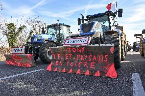 A7 Highway Blocked By Angry Farmers Near Lyon