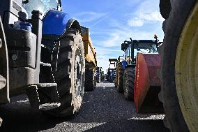 A7 Highway Blocked By Angry Farmers Near Lyon
