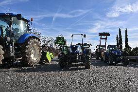 A7 Highway Blocked By Angry Farmers Near Lyon