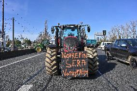 A7 Highway Blocked By Angry Farmers Near Lyon