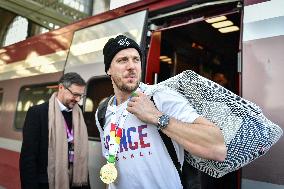 Euro Champion French Handball Team Back To Paris