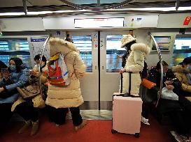 Subway Passenger During Spring Festival Transport in Beijing