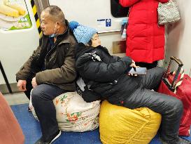 Subway Passenger During Spring Festival Transport in Beijing