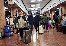 Subway Passenger During Spring Festival Transport in Beijing