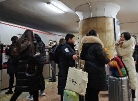 Subway Passenger During Spring Festival Transport in Beijing