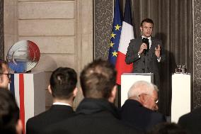 France's handball team received at the Elysee Palace - Paris