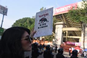 Rally Against Bullfighting in Mexico